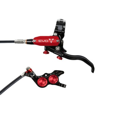 Hope Tech 4 EVO GR4 Disc Brake Set - Black / Red - Standard Hose | Purebike