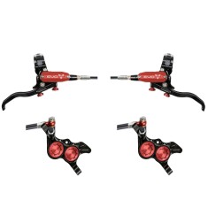 Hope Pareja de frenos de disco Tech 4 Evo GR4 - Negro / Rojo - Latiguillo estándar