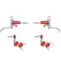 Hope Pareja de frenos de disco Tech 4 Evo GR4 - Plata / Rojo - Latiguillo de aviación