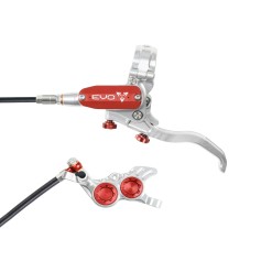 Hope Tech 4 Evo GR4 Disc Brake Set - Silver / Red - Standard Hose