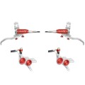 Hope Pareja de frenos de disco Tech 4 Evo GR4 - Plata / Rojo - Latiguillo estándar