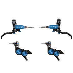 Hope Tech 4 Evo GR4 Disc Brake Set - Black / Blue - Braided Hose