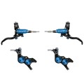 Hope Tech 4 Evo GR4 Disc Brake Set - Black / Blue - Braided Hose