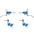 Hope Tech 4 Evo GR4 Disc Brake Set - Silver / Blue - Braided Hose