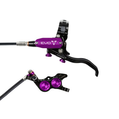 Hope Pareja de frenos de disco Tech 4 Evo GR4 - Negro / Morado - Latiguillo estándar