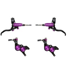 Hope Tech 4 Evo GR4 Disc Brake Set - Black / Purple - Standard Hose