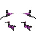 Hope Pareja de frenos de disco Tech 4 Evo GR4 - Negro / Morado - Latiguillo estándar