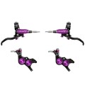 Hope Tech 4 Evo GR4 Disc Brake Set - Black / Purple - Braided Hose