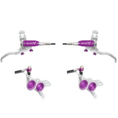 Hope Tech 4 Evo GR4 Disc Brake Set - Silver/Purple - Standard Hose