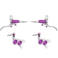 Hope Pareja de frenos de disco Tech 4 Evo GR4 - Plateado / Violeta - Latiguillo de aviación