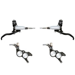 Hope Tech 4 Evo GR4 Disc Brake Set - Black / Silver - Braided Hose