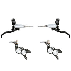 Hope Tech 4 Evo GR4 Disc Brake Set - Black / Silver - Braided Hose