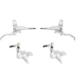 Hope Pareja de frenos de disco Tech 4 Evo GR4 - Plateado / Plateado - Latiguillo estándar