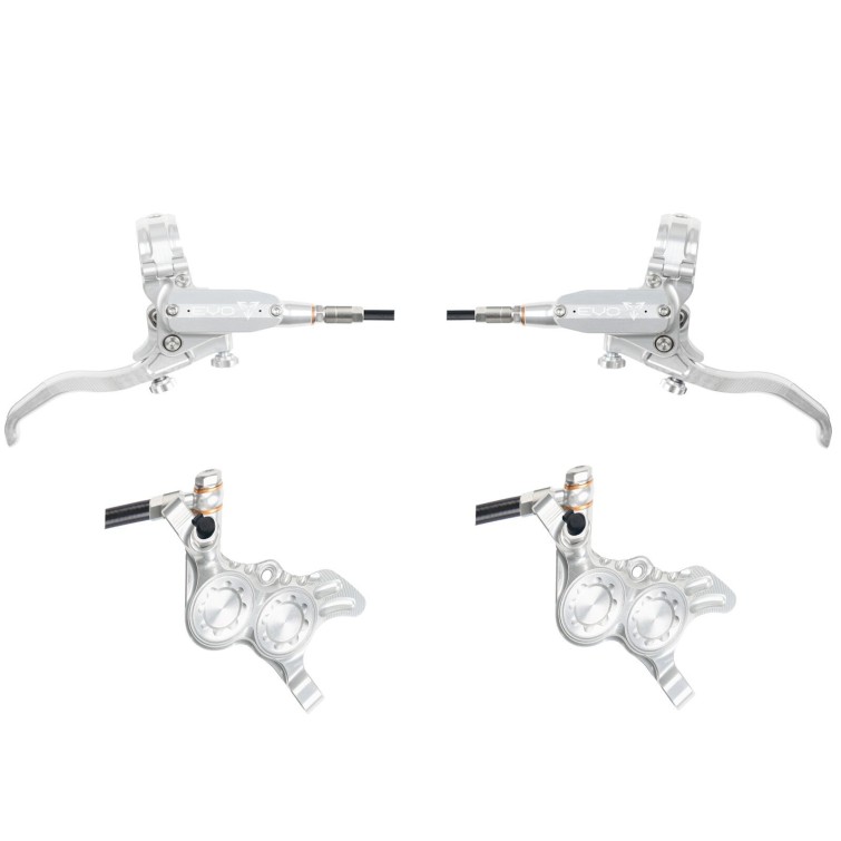 Hope Tech 4 Evo GR4 Disc Brake Set - Silver / Silver - Standard Hose