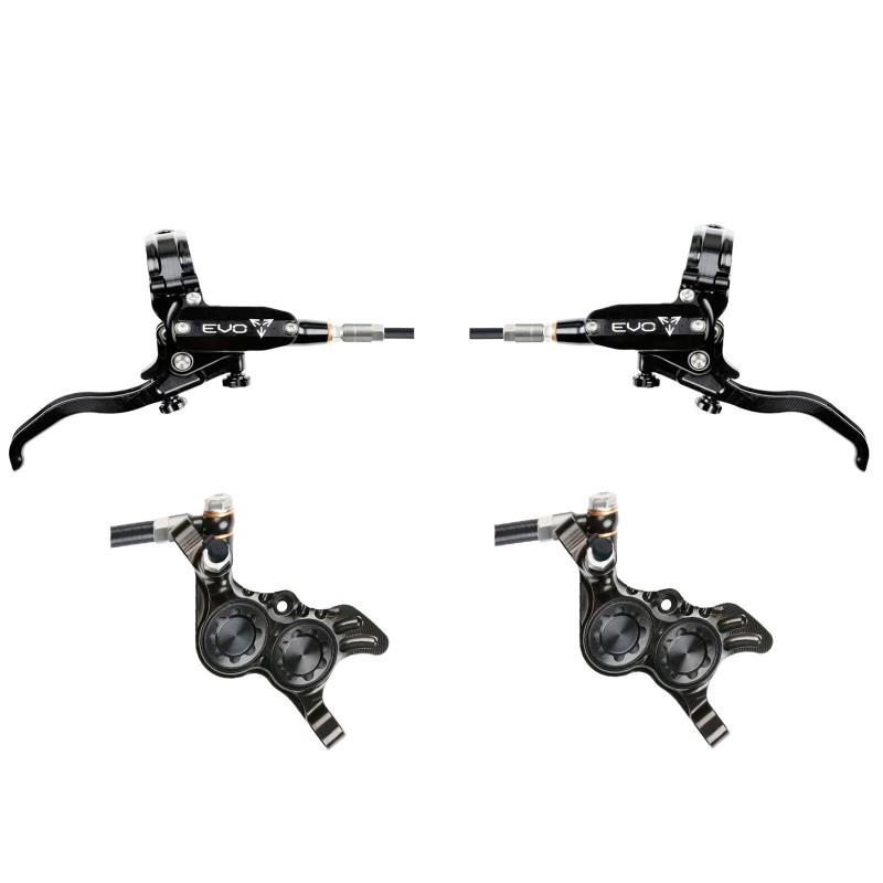 Hope Tech 4 Evo GR4 Disc Brake Set - Black / Black - Standard Hose