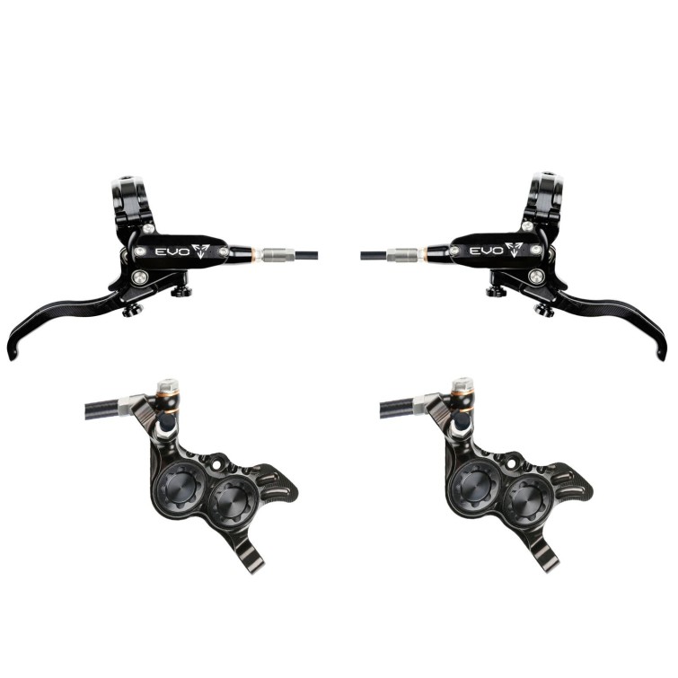 Hope Tech 4 Evo GR4 Disc Brake Set - Black / Black - Standard Hose