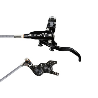 Hope Tech 4 Evo GR4 Disc Brake Set - Black / Black - Braided Hose