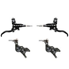Hope Tech 4 Evo GR4 Disc Brake Set - Black / Black - Braided Hose