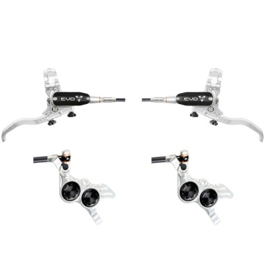 Hope Tech 4 Evo GR4 Disc Brake Set - Silver / Black - Standard Hose