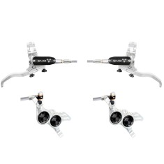 Hope Tech 4 Evo GR4 Disc Brake Set - Silver / Black - Braided Hose