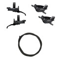 Manetas y pinzas de freno de disco hidráulico Shimano Deore XT M8220 de 4 pistones con latiguillo negro