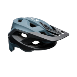 Vista de perfil del casco de BTT abierto Fox Speedframe 5050 bicolor azul Deep Cobalt y negro
