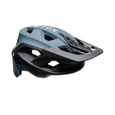 Vista de perfil del casco de BTT abierto Fox Speedframe 5050 bicolor azul Deep Cobalt y negro