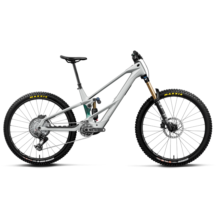 VTT électrique Wild LT M-TEAM RS Mullet Smooth Silver (Matt) - Escape Green Carbon View (Gloss)