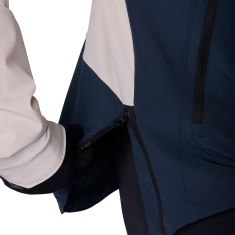 Gros plan sur le zip d'ouverture latérale du sweat coupe-vent anorak Fox Ranger Wind Pullover Chalk.