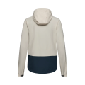 Fox Ranger Wind Pullover MTB jacket in Chalk white and navy blue, front and back flat views.