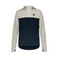 Back view of the Fox Ranger Wind Pullover Chalk jacket in Chalk white with navy lower hem and hood.
