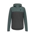 Face avant du sweat coupe-vent VTT Fox Ranger Wind Pullover Sage avec col demi-zip, capuche et logo