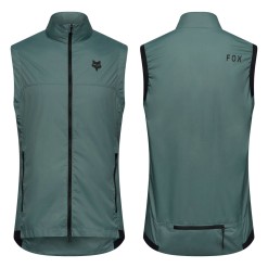 Veste sans manches VTT Fox Ranger Wind Vest Sage vues face et dos