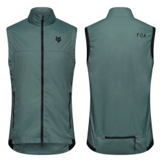 Veste sans manches VTT Fox Ranger Wind Vest Sage vues face et dos