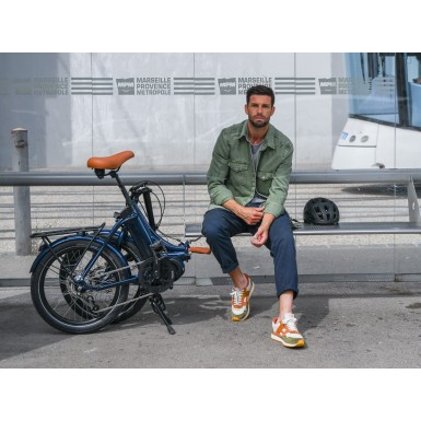 Bicicleta eléctrica IPeps Fold Up 5.1 Blanco lino - Talla única (20") - iPowerFit 400