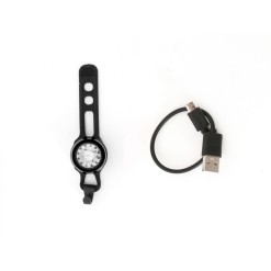 Luz de seguridad LED delantera USB negra