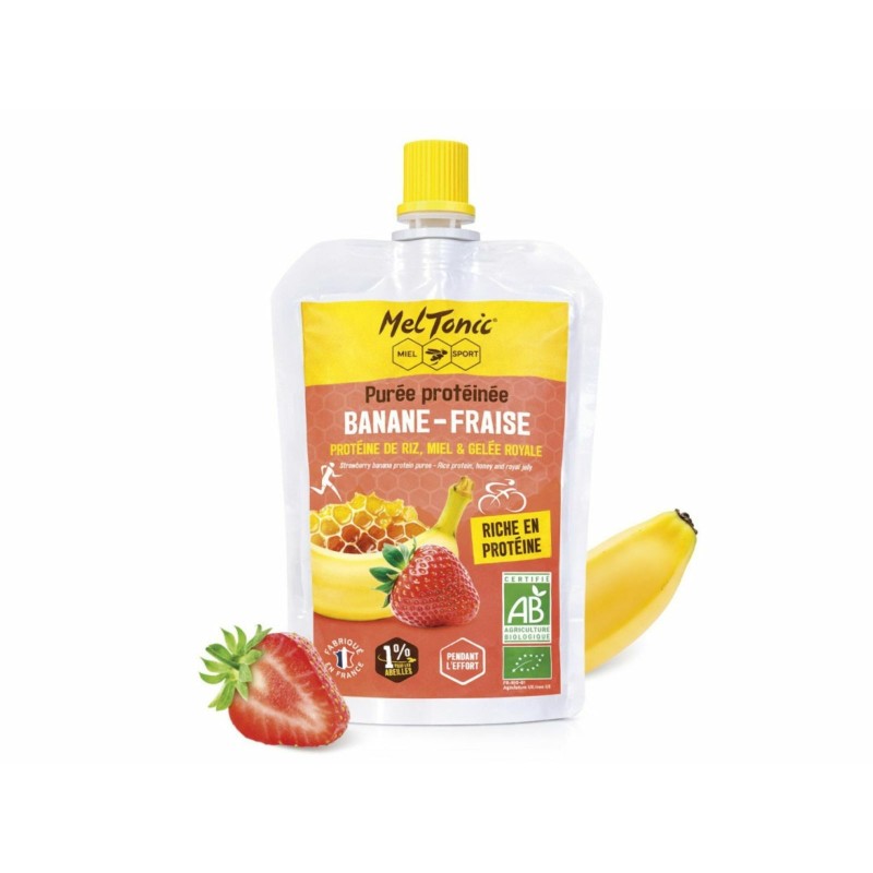 Crema proteica ecológica sabor plátano y fresa