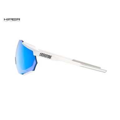 Lunettes Racetrap Matte White - Hiper Blue Mirror - Purebike