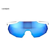 Racetrap Matte White Sunglasses - Hiper Blue Mirror