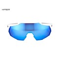 Lunettes Racetrap Matte White - Hiper Blue Mirror