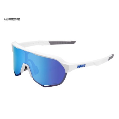 Lunettes S2 Matte White - Hiper Blue Mirror - Purebike