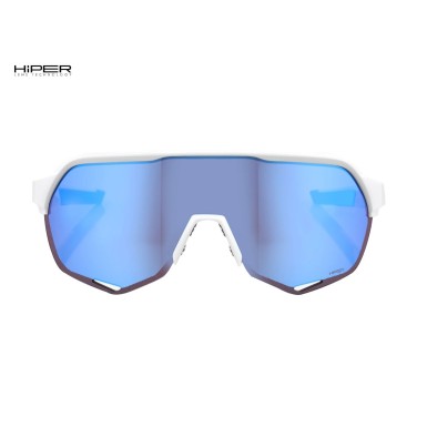 Lunettes S2 Matte White - Hiper Blue Mirror - Purebike