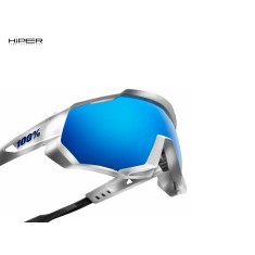 Speedtrap Matte White Sunglasses - Hiper Blue Mirror