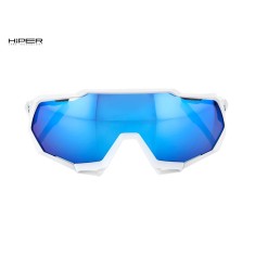 Gafas Speedtrap Matte White - Hiper Blue Mirror