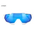 Speedtrap Matte White Sunglasses - Hiper Blue Mirror