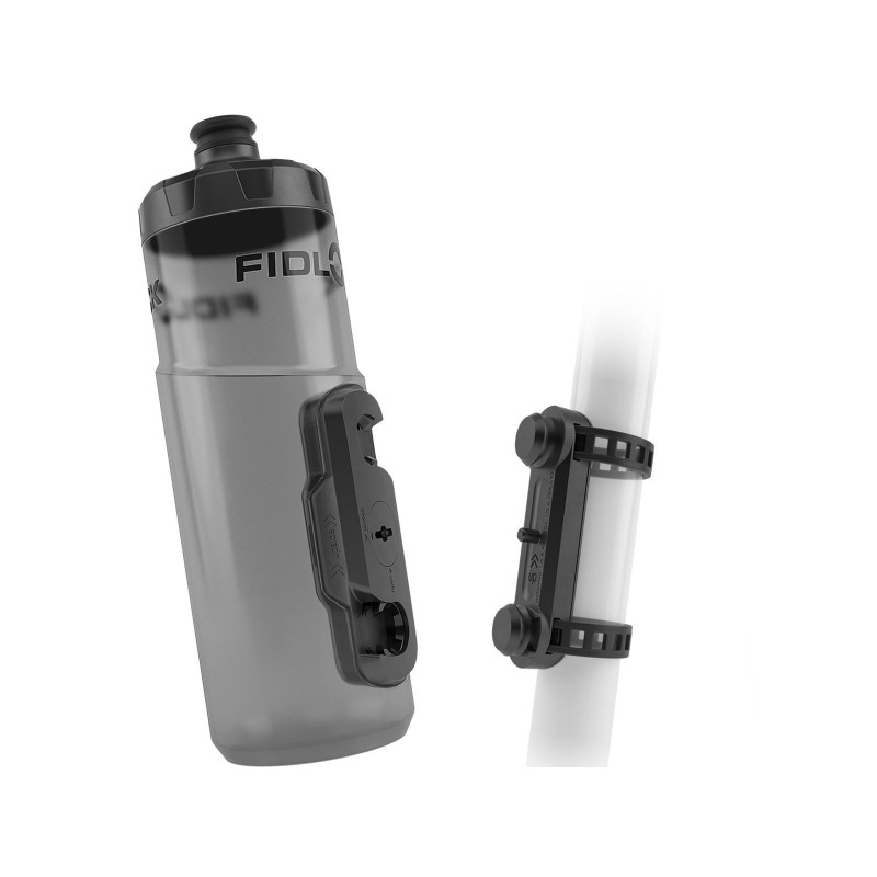 Bidón Twist de 600 ml con fijación magnética universal - negro ahumado