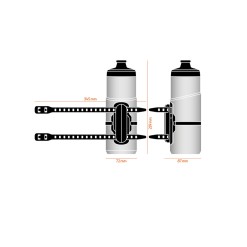 Bidón Twist de 600 ml con fijación magnética universal - negro ahumado