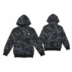 Sweat à capuche zippé enfant Fox Head - Camo Noir
