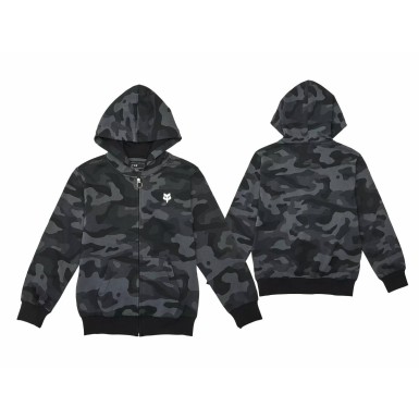Fox Sweat à capuche zippé enfant Fox Head - Camo Noir - Purebike