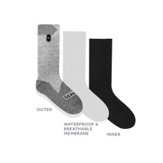 Calcetines de media caña impermeables Hydrostop para todas las estaciones - Negro/Gris